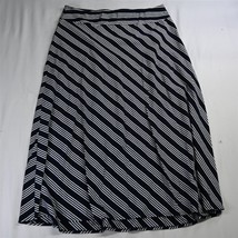 Talbots XL Navy Blue Stripe Pull On Full Length A-Line Womens Modest Skirt - £23.97 GBP