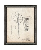 Banjo Patent Print Old Look with Black Wood Frame - £19.94 GBP+