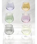Vintage ARCOROC 3.5&quot; Brandy Cognac RAINBOW PASTELS Snifter Glass - Set Of 6 - €28,52 EUR