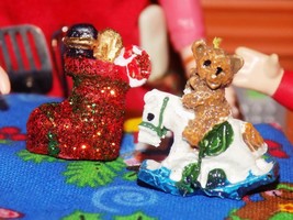 Christmas decorations Stocking Bear fits Fisher Price Loving Family Doll... - $1.97