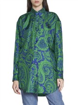 Etro paisley silk tunic in BLUE/GREEN - size L - £288.91 GBP