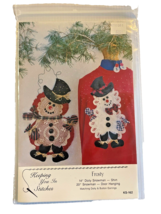 Sewing Pattern Craft 14&quot; Doily Snowman Shirt 20&quot; Door Hanging &amp; Earrings... - $12.07