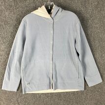 Ralph Lauren Fleece Hoodie Women&#39;s Large Snap Baby Blue Adults L - $25.12 CAD