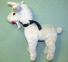 Vintage Mohair Billy Goat Straw Stuffed Horns Shoe Button Eyes Stitched Nose 14&quot; - £43.48 GBP