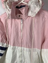Vintage Polo Ralph Lauren Jacket Pink Lightweight Hood Women’s Medium 90s - £55.15 GBP