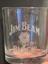 3 3/4" Jim Beam Black Clear Etched Drinking Glass *Pre-Owned* OR1 - $12.99