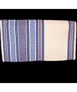 California Custom Hand Loomed Royal Blue Beige Gold Saddle Blanket Pad 3... - £360.23 GBP