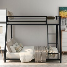 Metal Floor Bunk Bed, Twin over Full for Kids, Teens - £237.79 GBP+