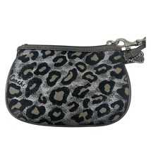 Coach wallet Madison Ocelet Leopard Print Wristlet black silver coin purse - £27.16 GBP