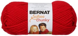 Spinrite Bernat Softee Chunky Yarn-Berry Red - $17.59