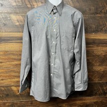 Geoffrey Beene Men Shirt Size 34/35 Button Down Long Sleeve Gray Size 15.5 - £9.87 GBP