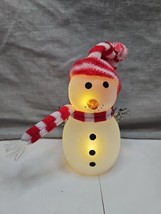 Snowman Christmas Decoration, Fabric Scarf, Light Up/Illuminated, 6&#39;&#39; Tall - £7.46 GBP