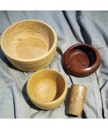 Vintage wooden mixed lot 3 bowls 1 cup  - $9.20 CAD