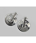 Vintage 1980&#39;S Silver Circles Earrings - $18.99