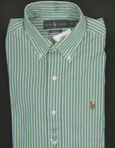 NEW! Polo Ralph Lauren Classic Fit Dress Shirt! *Green with White Stripes* - £39.82 GBP