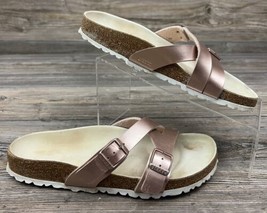 Birkenstock Sandals Women&#39;s Yao Lux Birko-Flor Metallic Copper Sz EU 40/... - £22.59 GBP