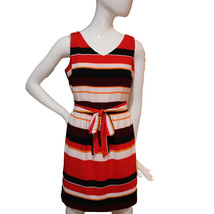 Lands End Women&#39;s Size 2 Petite Sleeveless Woven Crepe Dress, Stripes - £25.91 GBP