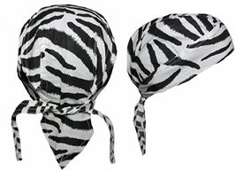 Zebra Stripe Black and White Bandana Doo Rag Hair Wrap Striped Chemo Sku... - £7.97 GBP