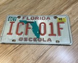 Florida License Plate Osceola County 1995  Mancave Decor KG JD - $14.85