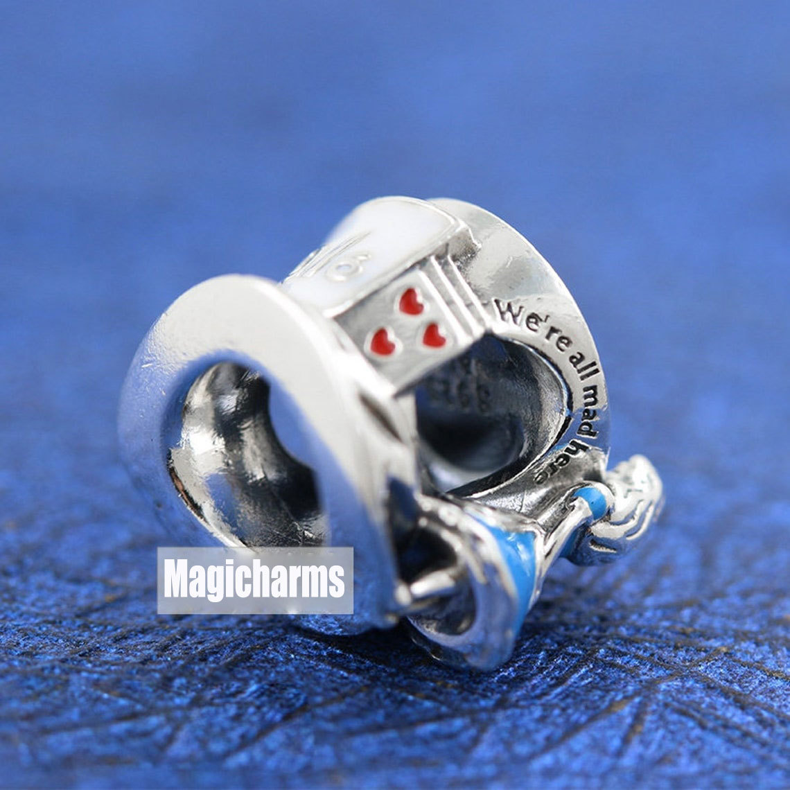 925 Sterling Silver Disney Alice The Mad Hatter's Tea Party Charm Bead Item image 3