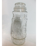Vintage 1980 Planters Mr Peanut Glass Collectible Star Design Canister J... - $27.67