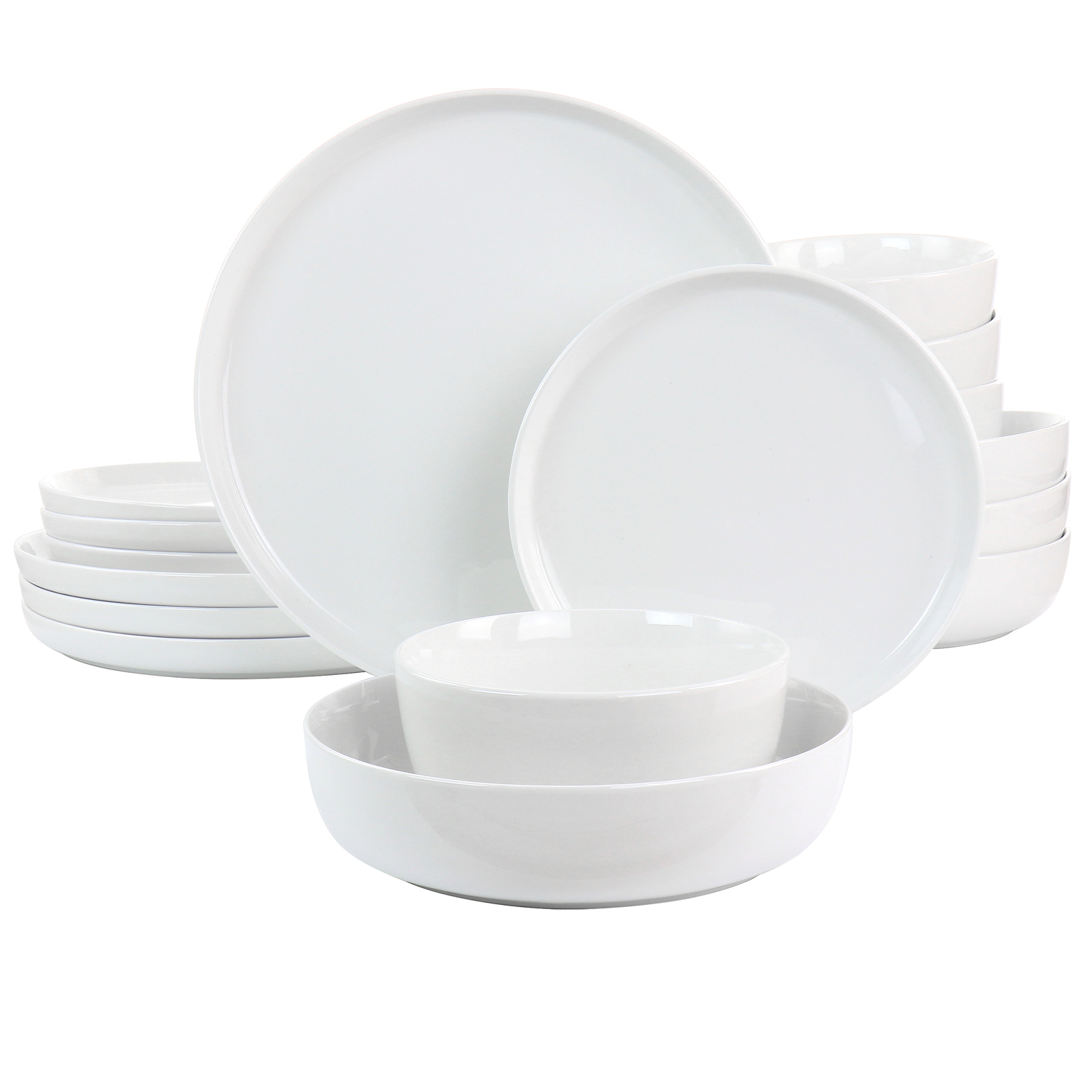 Gibson Home White Deco 16 Piece Fine Ceramic Dinnerware Set in White - $74.95