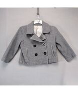 Denim &amp; Supply Ralph Lauren Gray Cropped Pea Coat Women&#39;s L Double Breas... - $53.21 CAD