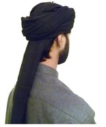 Islamic Men Safa BLACK TURBAN AMAMA Adjustable Placed Over The Head Pure... - $19.99