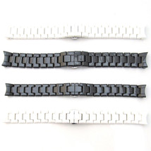 For Emporio Armani Ceramica 18mm 22mm Watch Strap Ceramic Bracelet Black White - £59.94 GBP