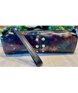 Patricia Nash Leather Cosmetic Pencil Case Zip Top Pouch Wristlet Floral... - €23,25 EUR