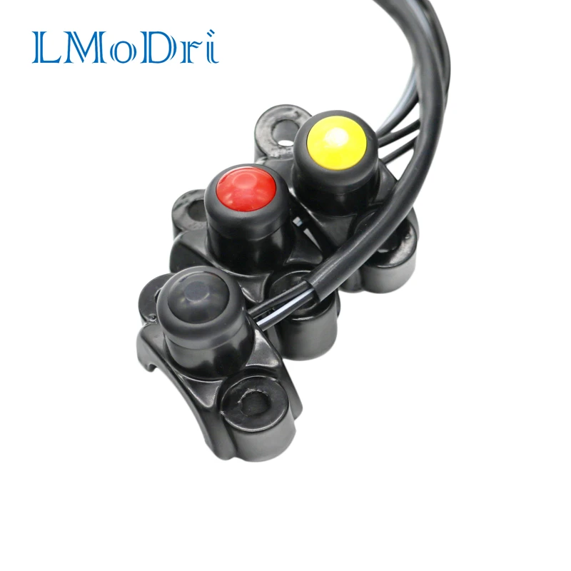 LMoDri 1 PC Red/Yellow Universal Motorcycle Switches Aluminum Handlebar Mount - £11.44 GBP