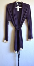 Eberjey Yin Yang Robe, Purple, Medium, Soft and lightweight with lace trim - $95.00