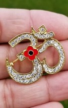 Hindu ompoppy gold silver plated indian soldiers om british india brooch... - $15.82