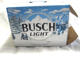 Vintage 2022 SNOW DAY BUSCH LIGHT 30 Pack of Empty Cans &amp; Case-Ice Fishi... - $44.95