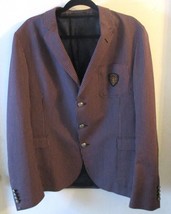 Gucci Switzerland Red and Blue Striped Crest Pocket Sportscoat Blazer Size 48R - £1,408.59 GBP