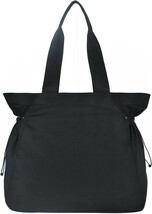 NGIL Large Nylon Weekender Tote, Cinched Shoulder Bag with Pockets, Black - $13.86