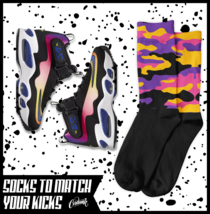 CAMO Socks for Air Griffey Max 1 Los Purple Pink Blue Angeles Sunset 24 ... - £16.50 GBP