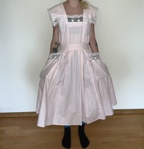 Jessica McClintock Sz 9 Dress Gunne Sax Victorian cotton dress Pockets - $98.99