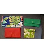 4 Handmade Wallets, pouches, gift card holders, green red, floral, vario... - $457.32 MXN