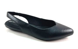 Anne Klein Oliff Black Pointed Toe Slingback Flat Shoe - £51.15 GBP
