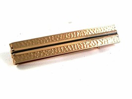 Vintage Goldtone &amp; Black Tie Clasp By SWANK 91017 - £23.29 GBP