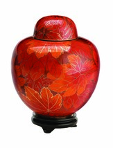 Large/Adult 210 Cubic Inches Fall Leaf Cloisonne Funeral Cremation Urn for Ashes - £260.71 GBP