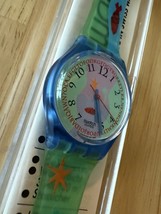 Vintage NEW Swatch Watch Hookipa,GN119, Fish &amp; Palm Trees 1992 - $67.32