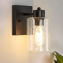 1-Light Matte Black Wall Sconces Light Fixtures, Industrial Bathroom Van... - $74.99