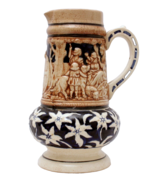 Antique Large Stoneware Pitcher Drinking Hunting Scene Great Color Made ... - $906.05 MXN