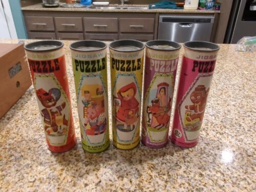 Lot of 5 Vintage Harett-Gilmar HG Toys 50 piece Fairytale Jigsaw Puzzles... - $13.85