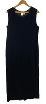 Coldwater Creek Large Velvet Velour Dress Maxi Black Sleeveless 12 14 Wo... - $46.44