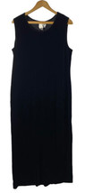 Coldwater Creek Large Velvet Velour Dress Maxi Black Sleeveless 12 14 Womens - £36.39 GBP