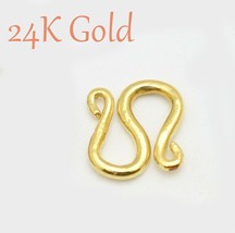 solid 24 k gold  &quot; S &quot; clasp for  Thai baht bracelet necklace LOCK CLASP 1.5g - £118.63 GBP
