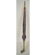 Polan Katz PK Parasol Umbrella Brass Accent Clear Green Handle Abstract ... - $128.37 CAD